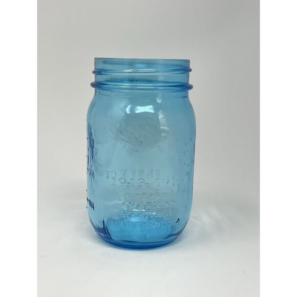 Ball Perfect Mason Canning Jar Pint 16 Oz USA NO LID Blue Turquoise Aqua - Picture 5 of 6